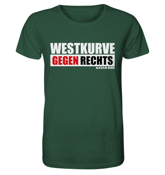 N.O.S.W. BLOCK Gegen Rechts Shirt "WESTKURVE GEGEN RECHTS" Männer Organic T-Shirt dunkelgrün