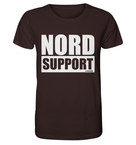 N.O.S.W. BLOCK Fanblock Shirt "NORD SUPPORT" Männer Organic Rundhals T-Shirt braun