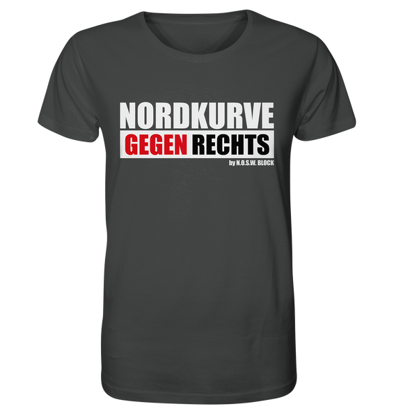N.O.S.W. BLOCK Gegen Rechts Shirt "NORDKURVE GEGEN RECHTS" Männer Organic T-Shirt anthrazit
