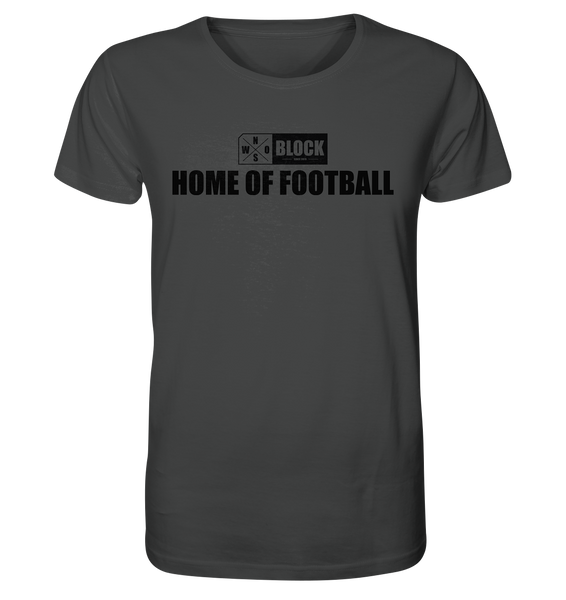 N.O.S.W. BLOCK Shirt "HOME OF FOOTBALL" Männer Organic Rundhals T-Shirt anthrazit