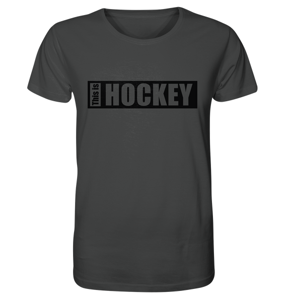 N.O.S.W. BLOCK Teamsport Shirt "THIS IS HOCKEY" Männer Organic Rundhals T-Shirt anthrazit