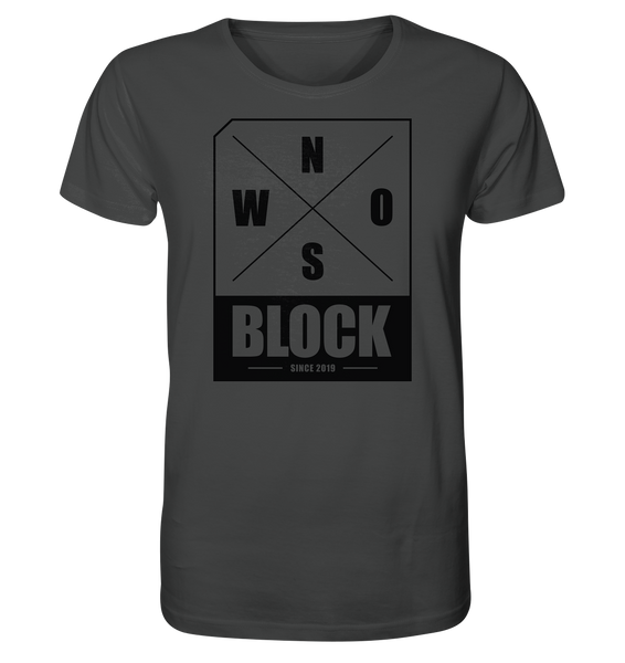 N.O.S.W. BLOCK Logo Shirt Männer Organic T-Shirt anthrazit