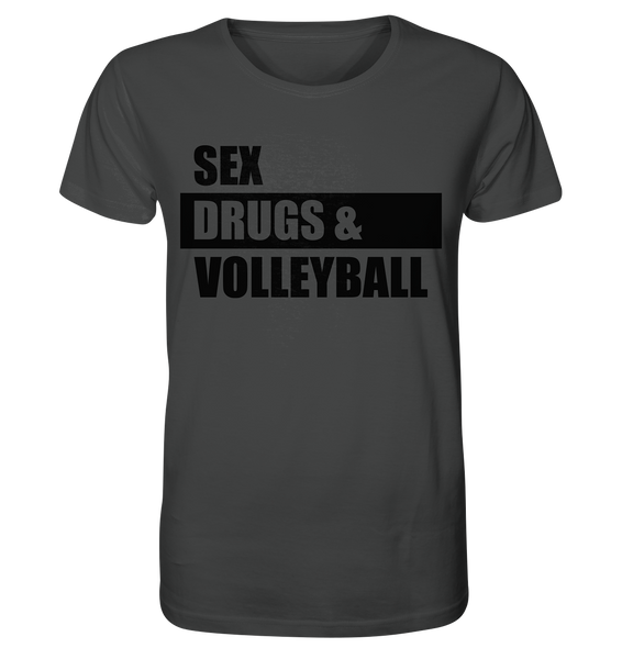 N.O.S.W. BLOCK Fanblock Shirt "SEX, DRUGS & VOLLEYBALL" Männer Organic T-Shirt anthrazit