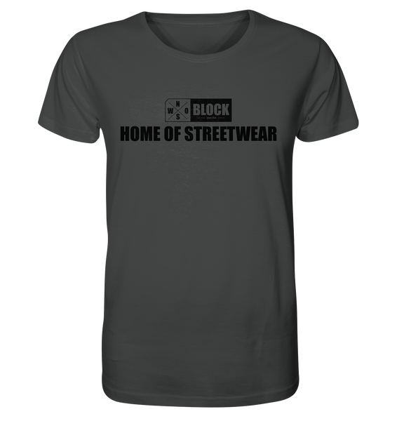 N.O.S.W. BLOCK Shirt "HOME OF STREETWEAR" Männer Organic Rundhals T-Shirt anthrazit