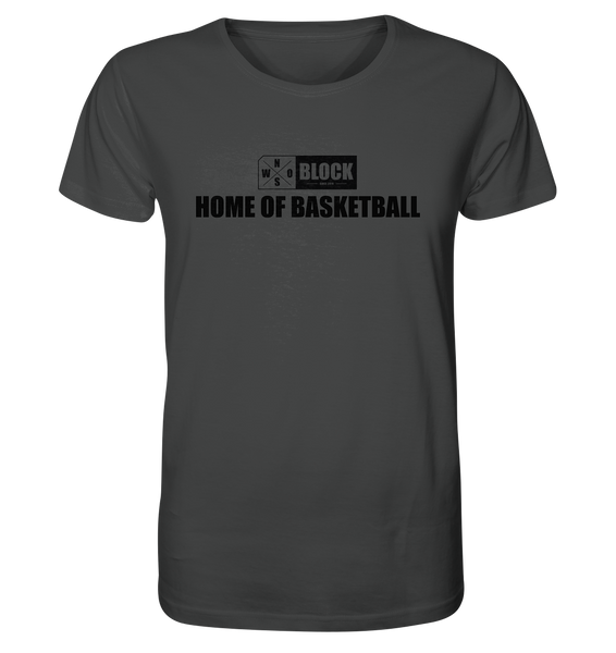 N.O.S.W. BLOCK Shirt "HOME OF BASKETBALL" Männer Organic Rundhals T-Shirt anthrazit