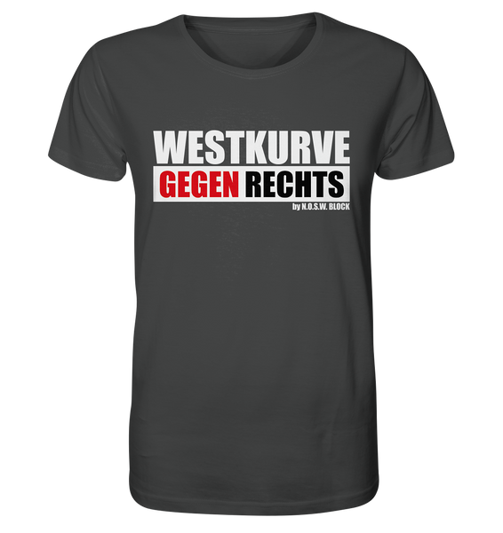 N.O.S.W. BLOCK Gegen Rechts Shirt "WESTKURVE GEGEN RECHTS" Männer Organic T-Shirt anthrazit