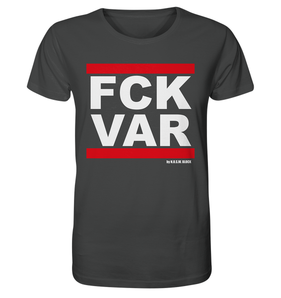N.O.S.W. BLOCK Fanblock Shirt "FCK VAR" Männer Organic Rundhals T-Shirt anthrazit