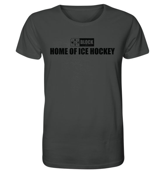 N.O.S.W. BLOCK Shirt "HOME OF ICE HOCKEY" Männer Organic Rundhals T-Shirt anthrazit