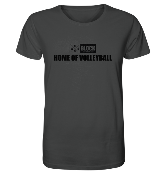 N.O.S.W. BLOCK Shirt "HOME OF VOLLEYBALL" Männer Organic Rundhals T-Shirt anthrazit
