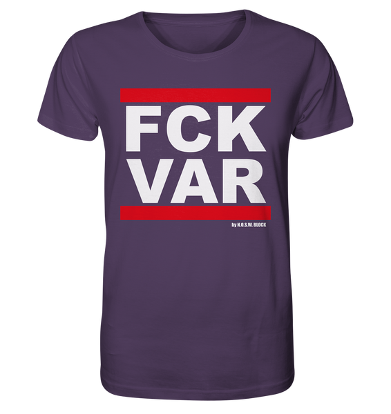 N.O.S.W. BLOCK Fanblock Shirt "FCK VAR" Männer Organic Rundhals T-Shirt lila