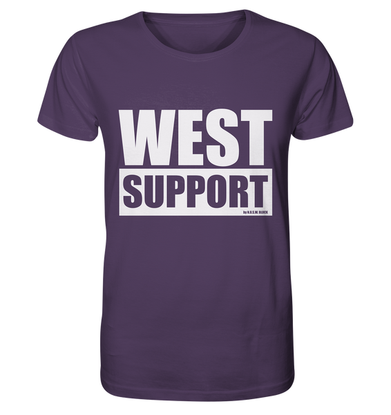 N.O.S.W. BLOCK Fanblock Shirt "WEST SUPPORT" Organic Männer T-Shirt lila