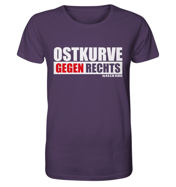 Gegen Rechts Shirt "OSTKURVE GEGEN RECHTS" Männer Organic T-Shirt lila