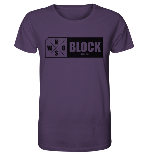 N.O.S.W. BLOCK Logo Shirt Männer Organic T-Shirt lila