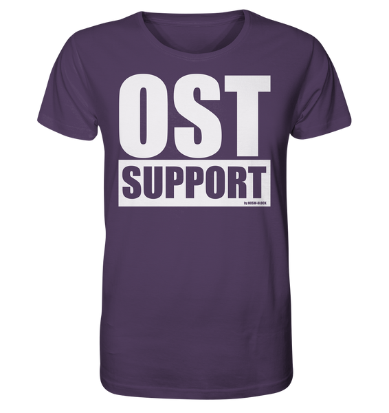 N.O.S.W. BLOCK Fanblock Shirt "OST SUPPORT" Männer Organic Rundhals T-Shirt lila