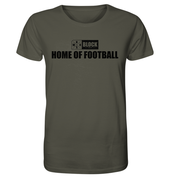 N.O.S.W. BLOCK Shirt "HOME OF FOOTBALL" Männer Organic Rundhals T-Shirt khaki
