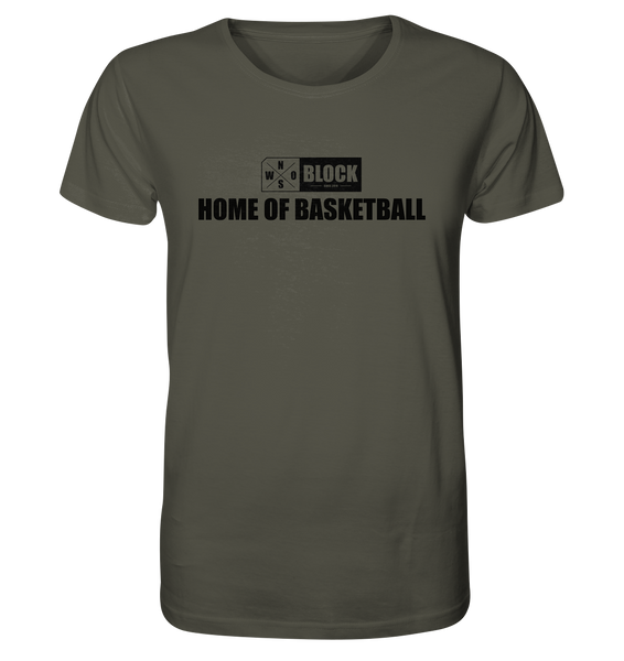 N.O.S.W. BLOCK Shirt "HOME OF BASKETBALL" Männer Organic Rundhals T-Shirt khaki
