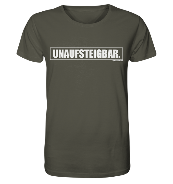 N.O.S.W. BLOCK Fanblock Shirt "UNAUFSTEIGBAR." Männer Organic T-Shirt khaki