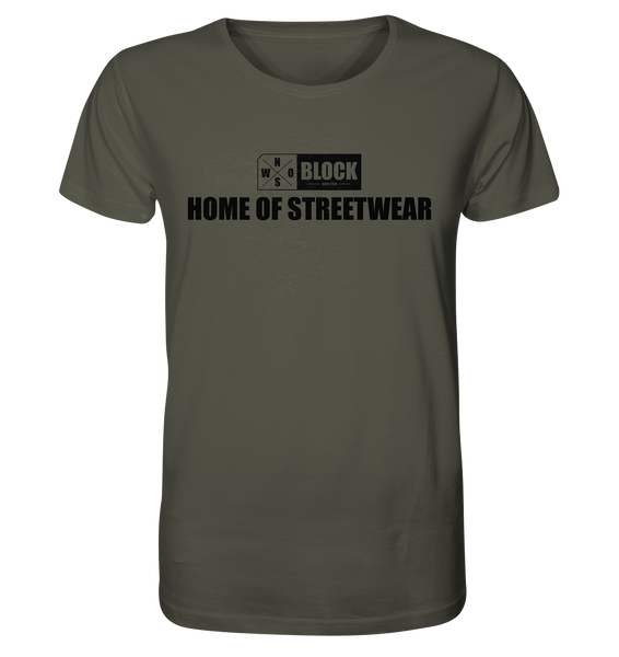 N.O.S.W. BLOCK Shirt "HOME OF STREETWEAR" Männer Organic Rundhals T-Shirt khaki