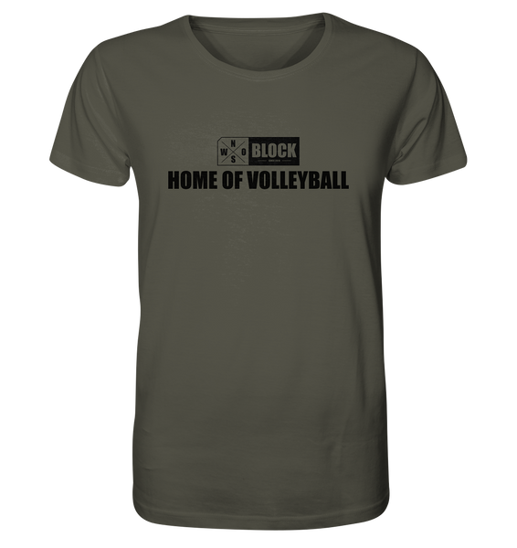 N.O.S.W. BLOCK Shirt "HOME OF VOLLEYBALL" Männer Organic Rundhals T-Shirt khaki