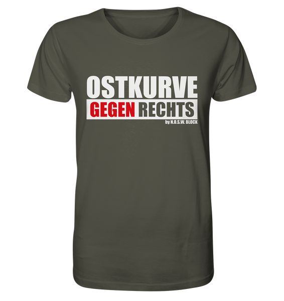 Gegen Rechts Shirt "OSTKURVE GEGEN RECHTS" Männer Organic T-Shirt khaki