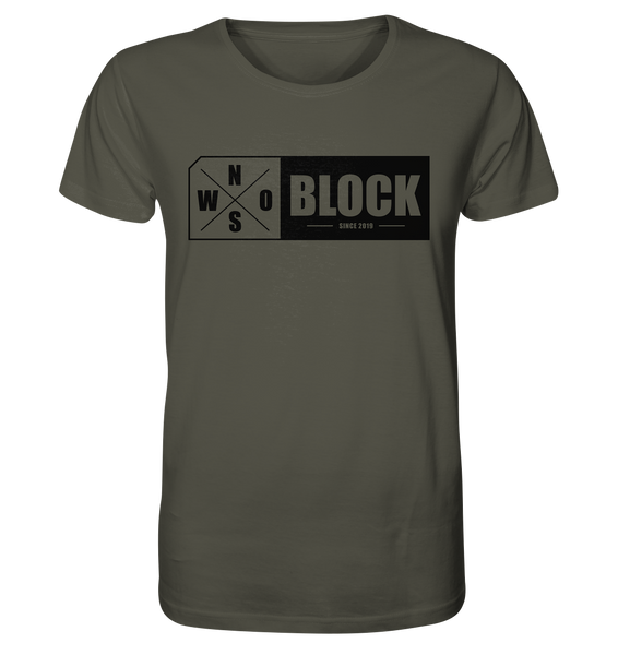 N.O.S.W. BLOCK Logo Shirt Männer Organic T-Shirt khaki