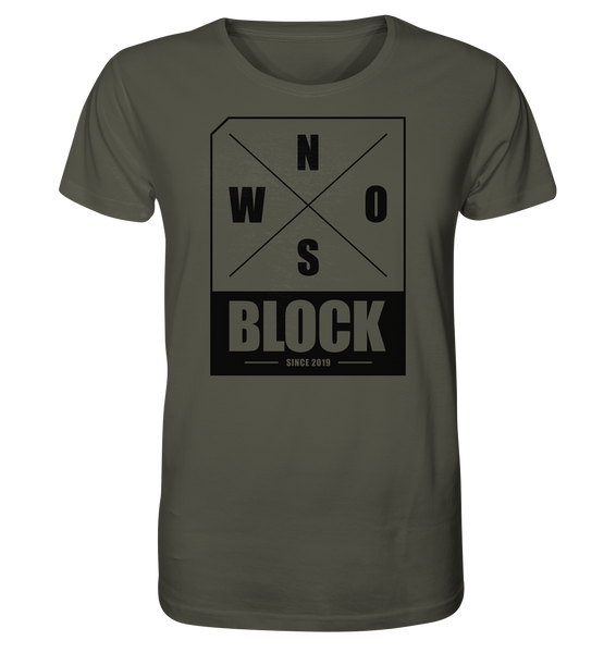 N.O.S.W. BLOCK Logo Shirt Männer Organic T-Shirt khaki