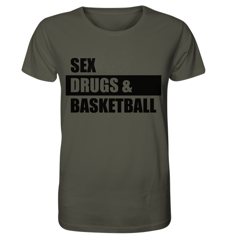 N.O.S.W. BLOCK Fanblock Shirt "SEX, DRUGS & BASKETBALL" Männer Organic T-Shirt khaki