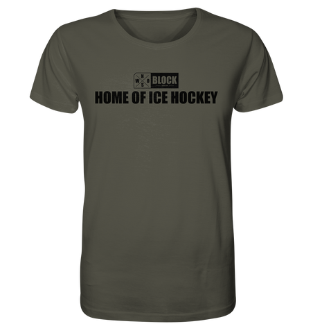 N.O.S.W. BLOCK Shirt "HOME OF ICE HOCKEY" Männer Organic Rundhals T-Shirt khaki