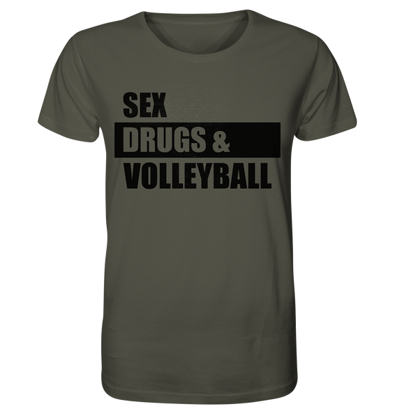 N.O.S.W. BLOCK Fanblock Shirt "SEX, DRUGS & VOLLEYBALL" Männer Organic T-Shirt khaki