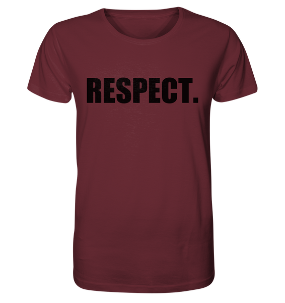 N.O.S.W. BLOCK Fanblock Shirt "RESPECT." Männer Organic Rundhals T-Shirt weinrot