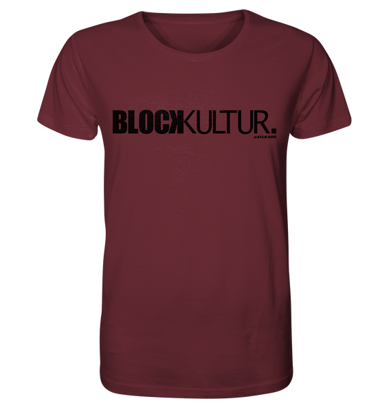N.O.S.W. BLOCK Fanblock Shirt "BLOCK KULTUR." Männer Organic T-Shirt weinrot