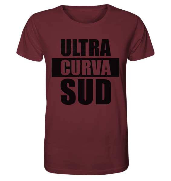 N.O.S.W. BLOCK Ultras Shirt "ULTRA CURVA SUD" Männer Organic T-Shirt weinrot