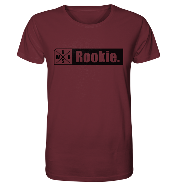 N.O.S.W. BLOCK Teamsport Shirt "Rookie." Männer Organic T-Shirt  weinrot
