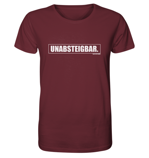 N.O.S.W. BLOCK Fanblock Shirt "UNABSTEIGBAR." Männer Organic T-Shirt weinrot