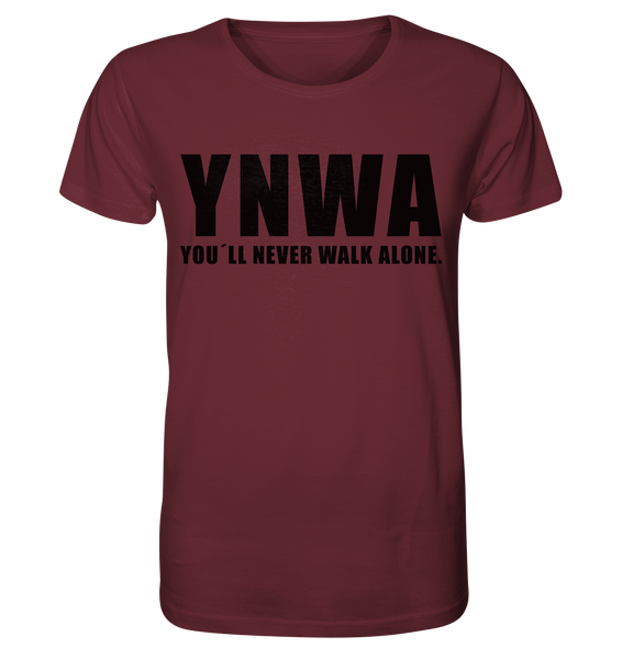 N.O.S.W. BLOCK Fanblock Shirt "YNWA" Männer Organic T-Shirt weinrot