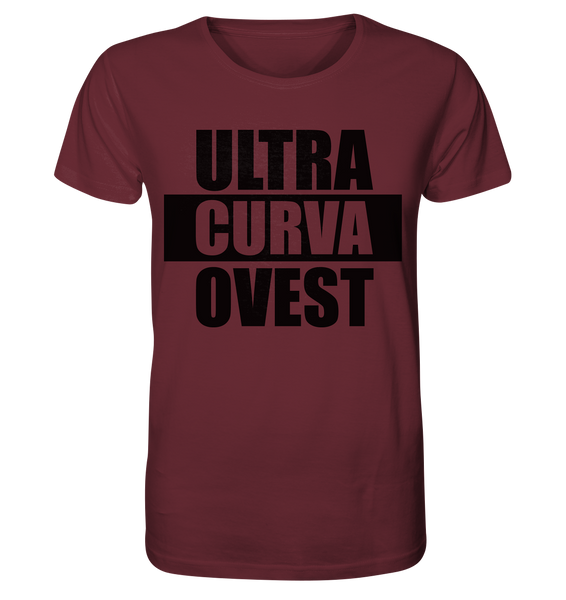 N.O.S.W. BLOCK Ultras Shirt "ULTRA CURVA OVEST" Männer Organic T-Shirt weinrot