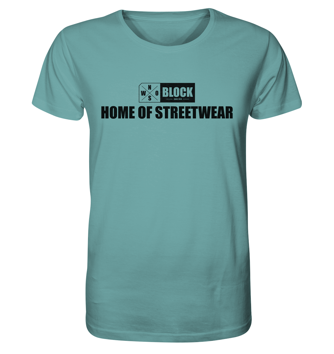 N.O.S.W. BLOCK Shirt "HOME OF STREETWEAR" Männer Organic Rundhals T-Shirt citadel blue