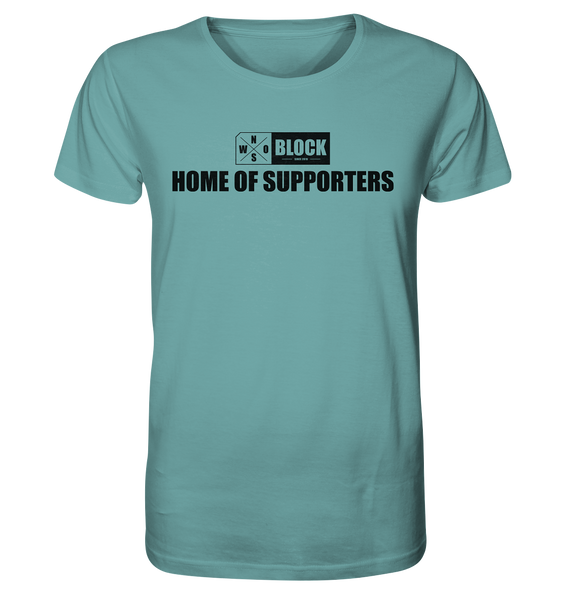 N.O.S.W. BLOCK Shirt "HOME OF SUPPORTERS" Männer Organic Rundhals T-Shirt citadel blue