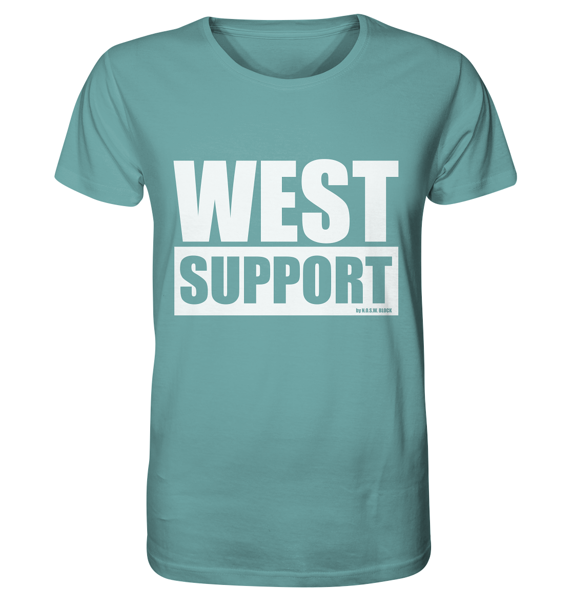 N.O.S.W. BLOCK Fanblock Shirt "WEST SUPPORT" Organic Männer T-Shirt ditadel blue