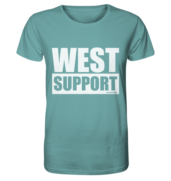 N.O.S.W. BLOCK Fanblock Shirt "WEST SUPPORT" Organic Männer T-Shirt ditadel blue