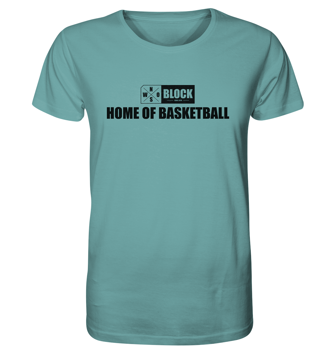 N.O.S.W. BLOCK Shirt "HOME OF BASKETBALL" Männer Organic Rundhals T-Shirt citadel blue