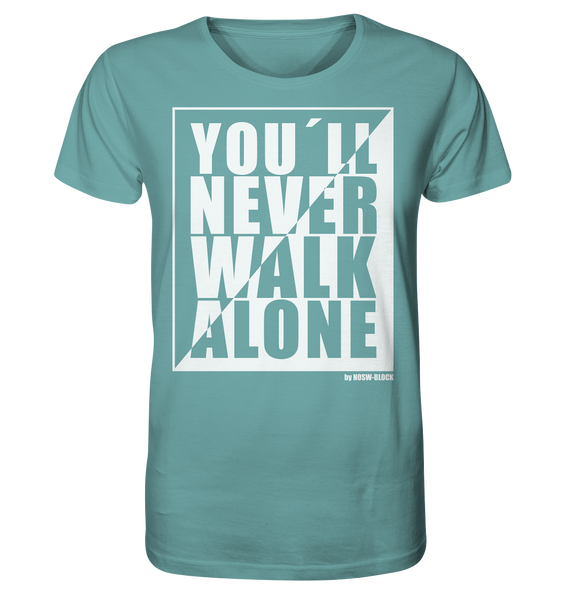 N.O.S.W. BLOCK Fanblock Shirt "YOU`LL NEVER WALK ALONE" Männer Organic T-Shirt citadel blue