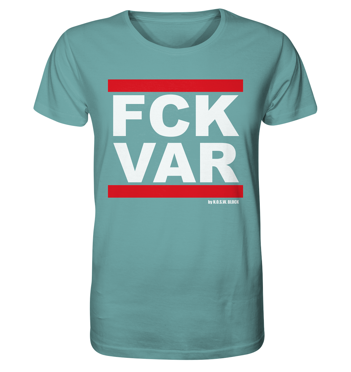 N.O.S.W. BLOCK Fanblock Shirt "FCK VAR" Männer Organic Rundhals T-Shirt citadel blau