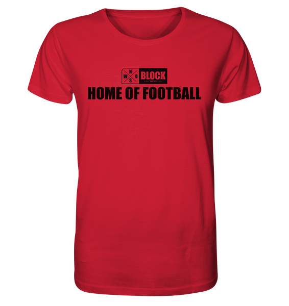 N.O.S.W. BLOCK Shirt "HOME OF FOOTBALL" Männer Organic Rundhals T-Shirt rot