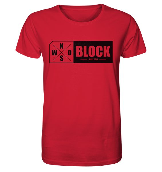 N.O.S.W. BLOCK Logo Shirt Männer Organic T-Shirt rot