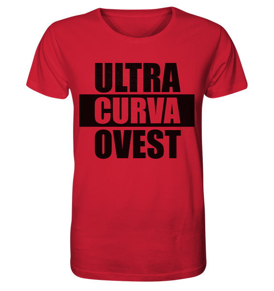 N.O.S.W. BLOCK Ultras Shirt "ULTRA CURVA OVEST" Männer Organic T-Shirt rot