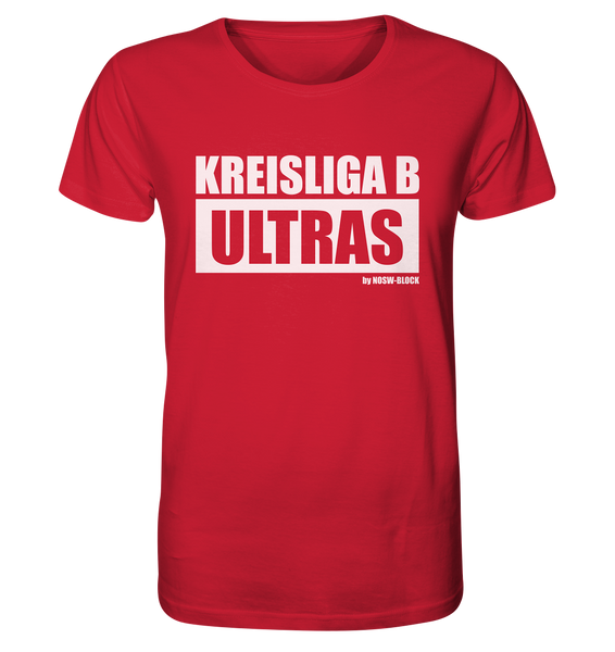 N.O.S.W. BLOCK Ultras Shirt "KREISLIGA B ULTRAS" Männer Organic T-Shirt rot