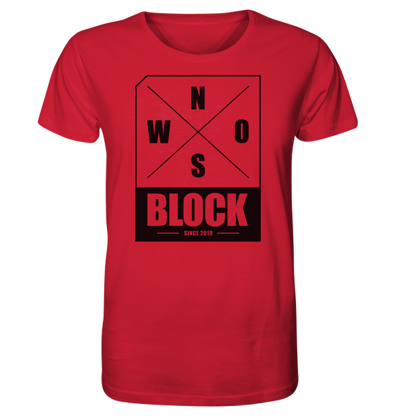 N.O.S.W. BLOCK Logo Shirt Männer Organic T-Shirt rot