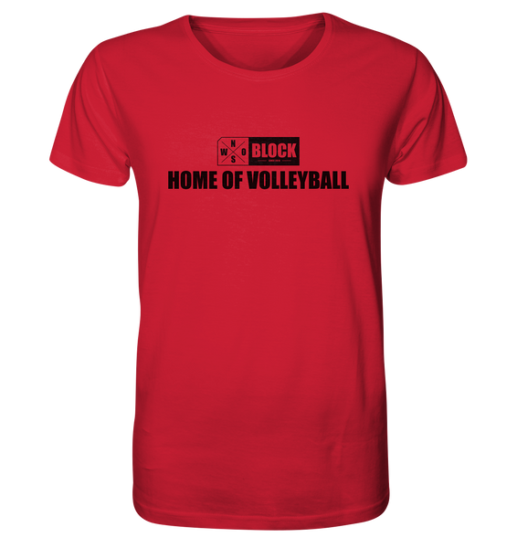 N.O.S.W. BLOCK Shirt "HOME OF VOLLEYBALL" Männer Organic Rundhals T-Shirt rot