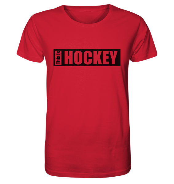 N.O.S.W. BLOCK Teamsport Shirt "THIS IS HOCKEY" Männer Organic Rundhals T-Shirt rot